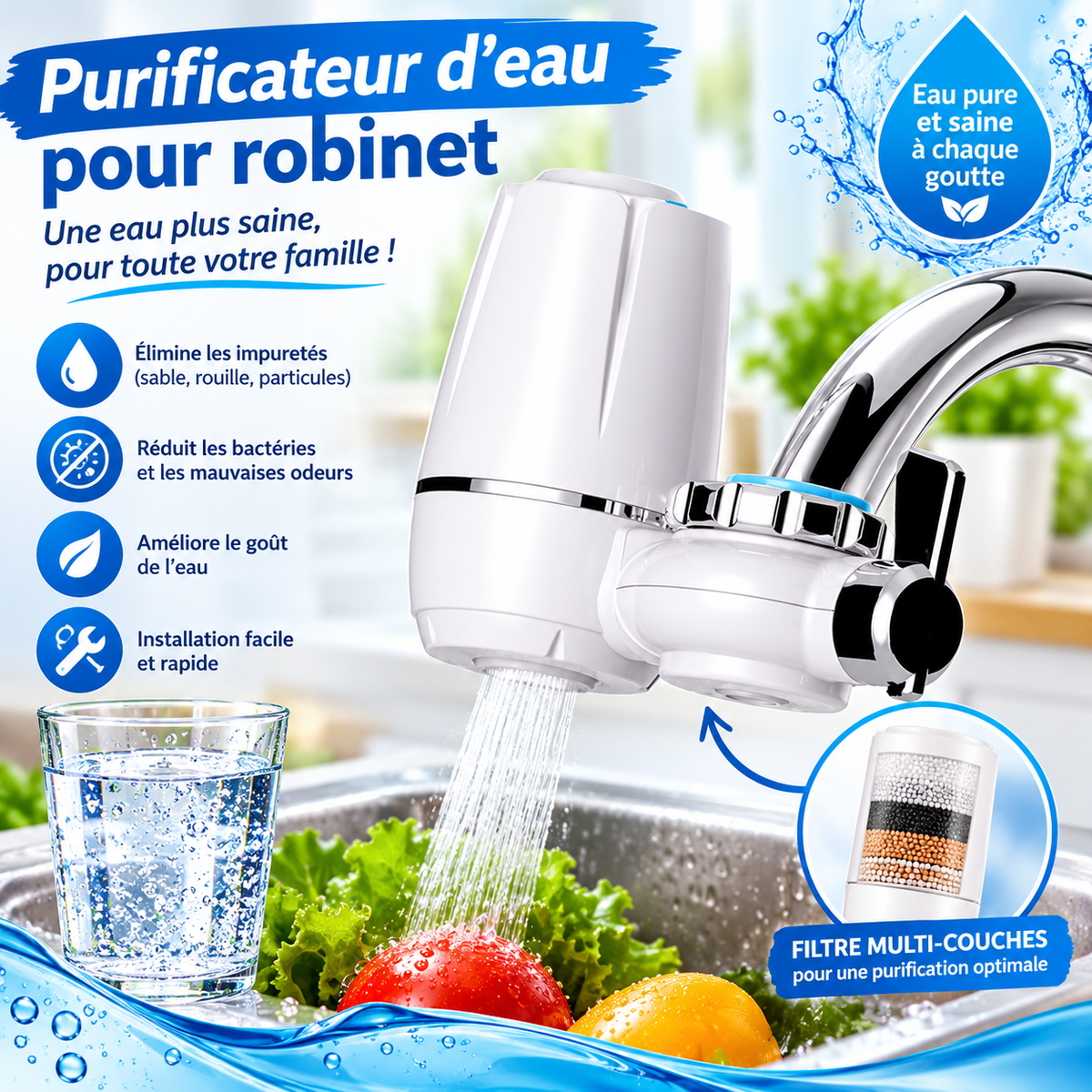 Purificateur d'eau pour Robinet