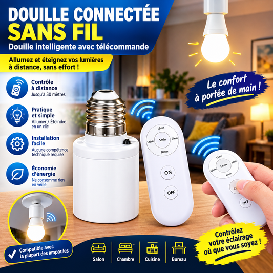 Douille Connectée Sans Fil avec Télécommande