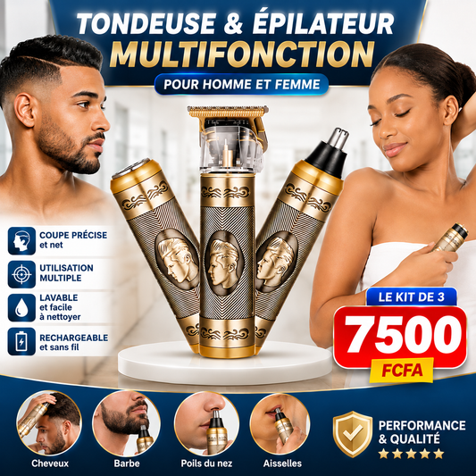 Tondeuse & épilateur multitâches hommes et femmes 3 en 1